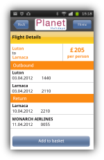 TDS Mobile App - Flight Added to Basket